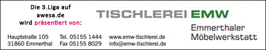 Die Tischlerei EMW präsentiert die 3.Liga auf awesa.de