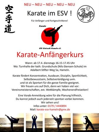 Karate ESV Eintracht Hameln Sparte Gruendung AWesA