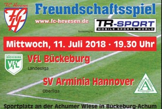 Flyer FC Hevesen Testspiel VfL Bückeburg Arminia Hannover