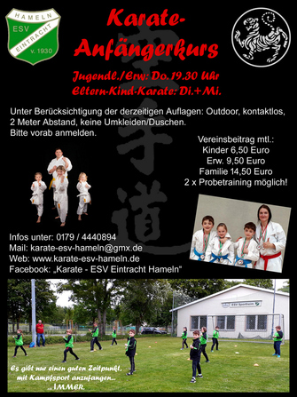 Karate Anfängerkurs ESV Eintracht Hameln
