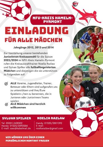 Kreisauswahl Maedchen Fussball Plakat Flyer