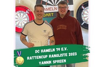 Yannik Spreen Jahressieger Rattencup Darts DC Hameln 79