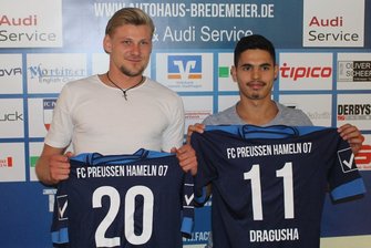 Sebastian Latowski und Flamur Dragusha Transfer Preussen Hameln