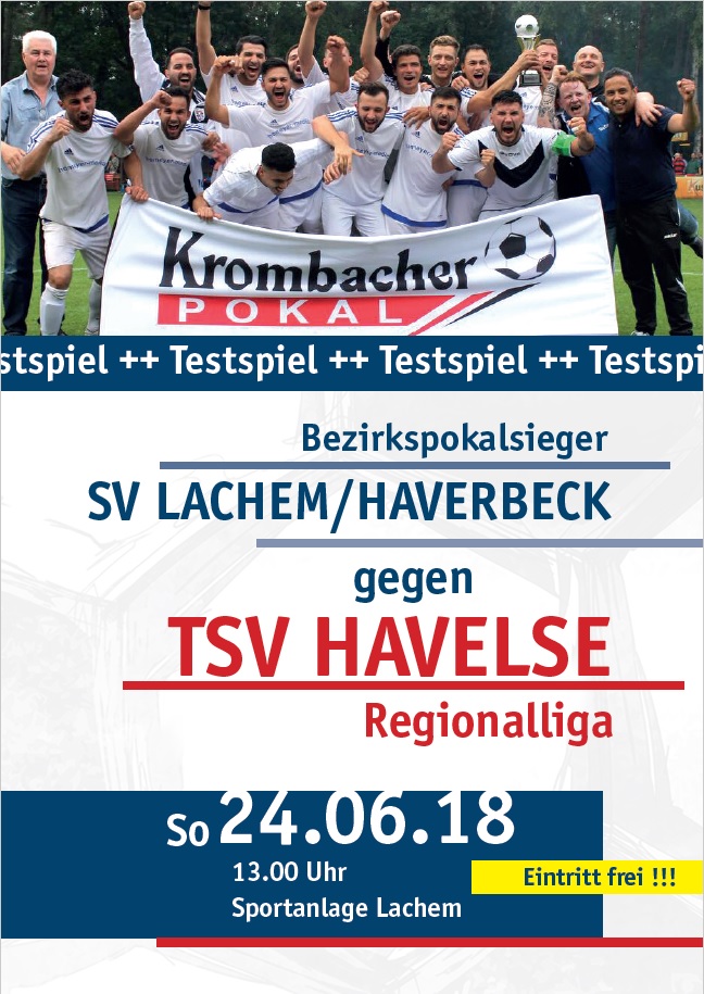SV Lachem TSV Havelse Testspiel Regionalliga Fussball AWesA Plakat