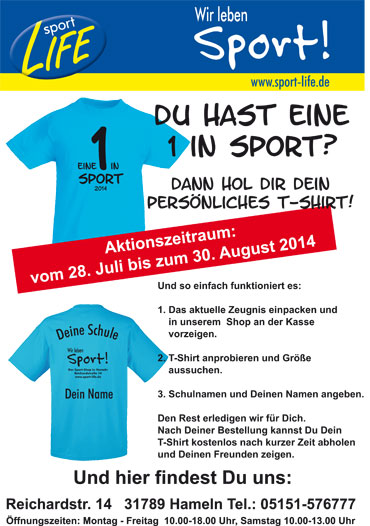 SportLife Aktion 1 in Sport 2014 AWesA