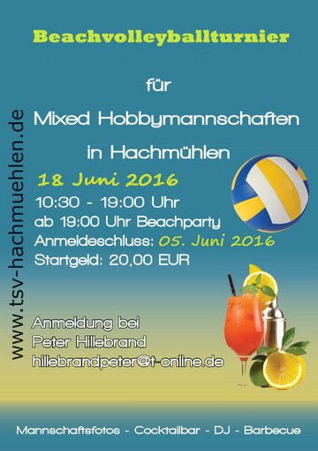 TSV Hachmühlen Beachvolleyball Plakat