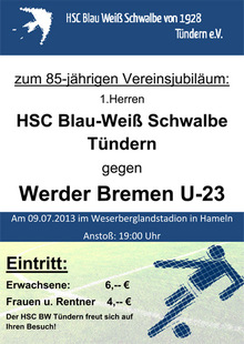 Werder Bremen U23 HSC BW Tuendern Plakat