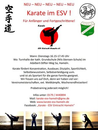 ESV Eintracht Hameln Karate Kurs Plakat AWesA