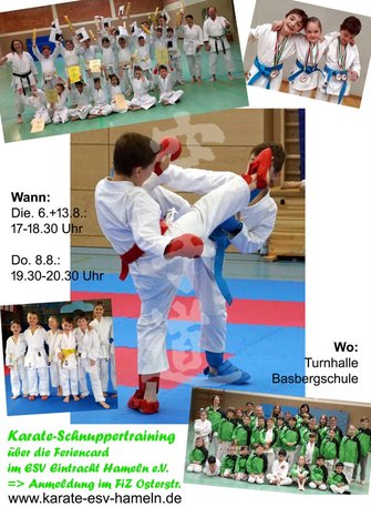 ESV Eintracht Hameln Feriencard Karate Schnuppertraining AWesA