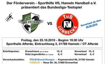 Plakat Bundesliga Handball in Hameln Recken lübbecke