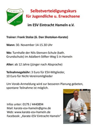 ESV Karate Selbstverteidigung Plakat