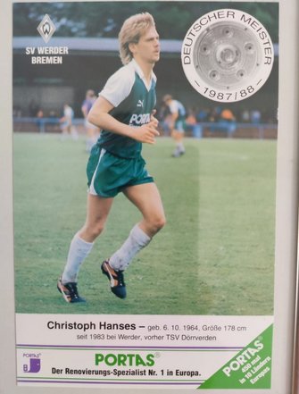 Christoph Hanses Werder Bremen Deutscher Meister 87 88 