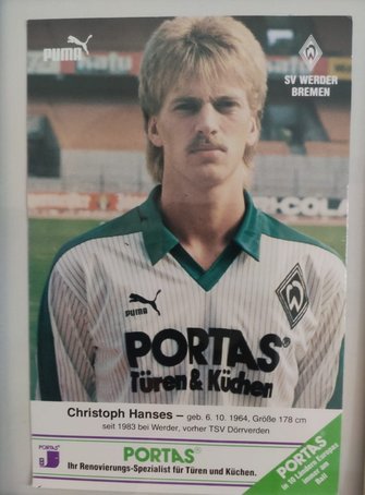 Christoph Hanses Werder Bremen Autogrammkarte