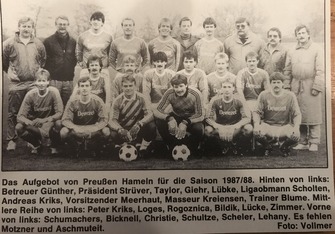 Mannschaftsfoto Preussen Hameln 87 88