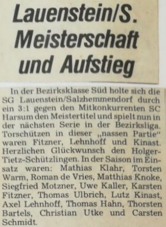 DeWeZet Meister Bericht vom Mai1981 Axel Lehnhoff Lauenstein Salzhemmendorf
