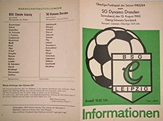 Programmheft Chemie Leipzig Heimspiel gegen Dynamo Dresden 1983 1984