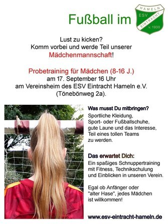 Fußball Mädchen ESV Eintracht Hameln 