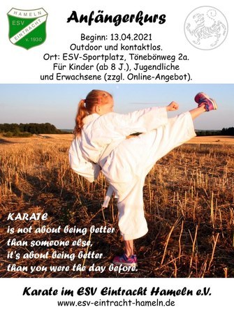 ESV Eintracht Hameln Karate Anfängerkurs Plakat