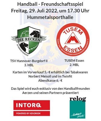 Hannover Burgdorf II TUSEM Essen in Aerzen Plakat