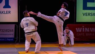 Joswin Kattoor Taekwondo Actionfoto Fußkick