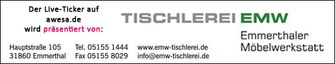 Die Tischlerei EMW präsentiert den Live-Ticker der 3.Liga auf AWesA.de