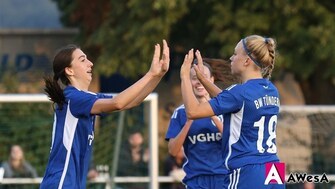 Sophie Niebisch Hanna Kleindiek BW Tuendern Fussball Oberliga Frauen Torjubel