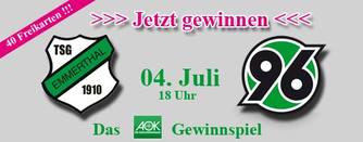 Banner Gewinnspiel AOK TSG Emmerthal Hannover 96 AWesA