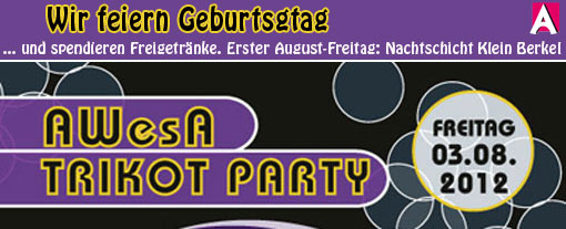 Trikot-Party Nachtschicht 2012 Banner AWesA