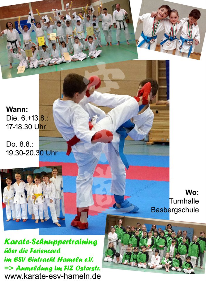 ESV Eintracht Hameln Feriencard Karate Schnuppertraining AWesA