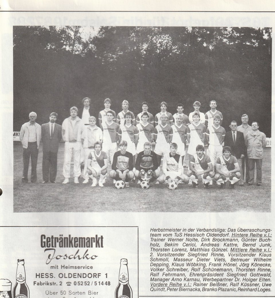 TuS Hessisch Oldendorf 1987 Mannschaftsfoto Fussball