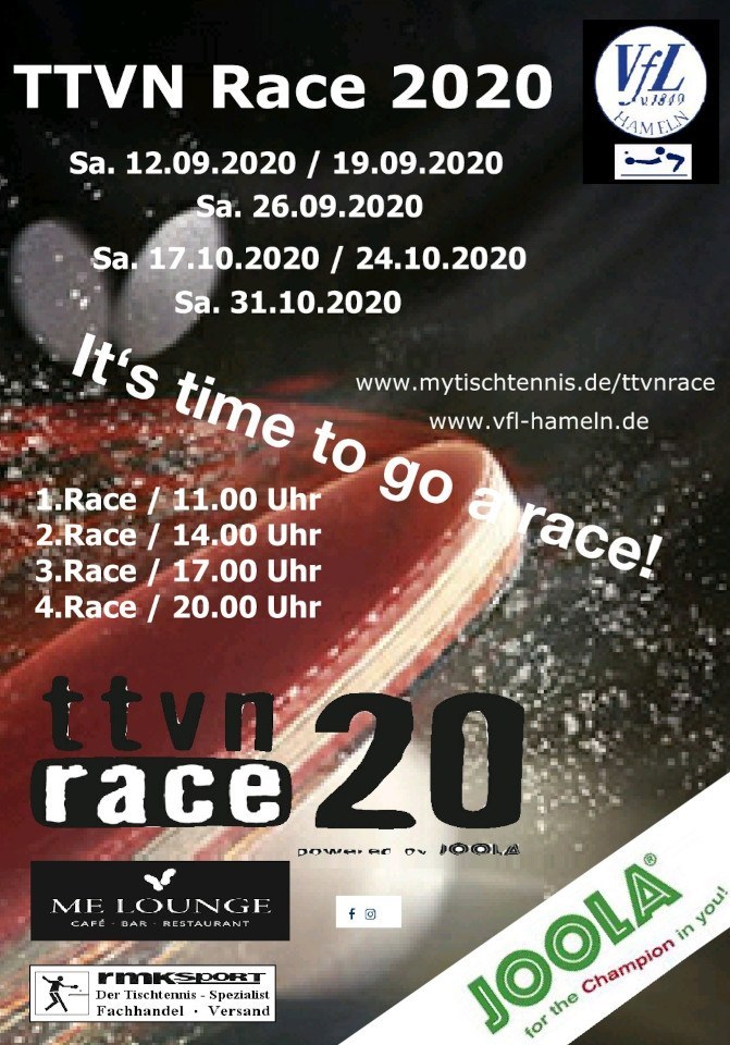 TTVN Race VfL Hameln Plakat 12.09. 17.10.