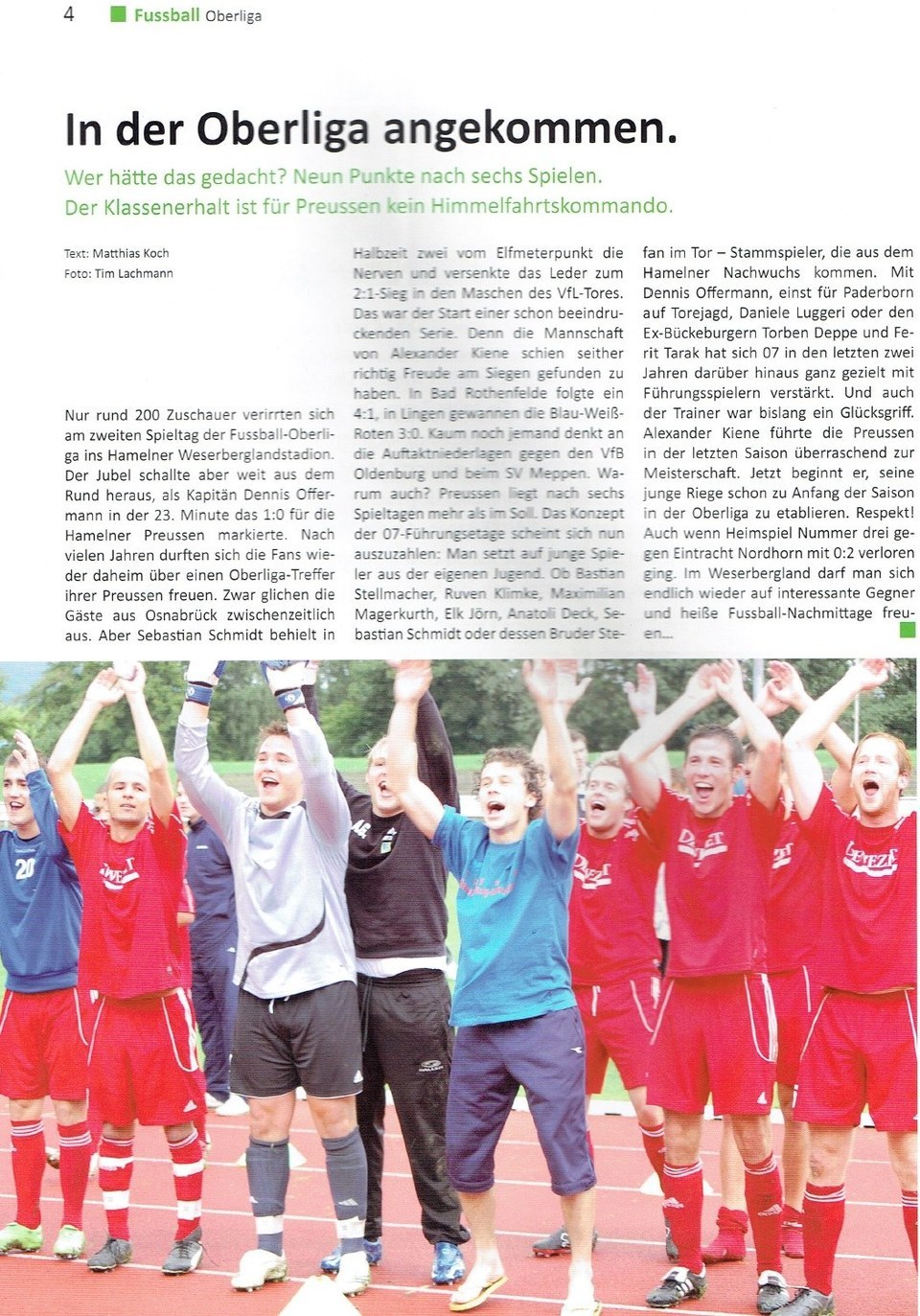 Preußen Hameln Oberliga Artikel AWesA 2008 