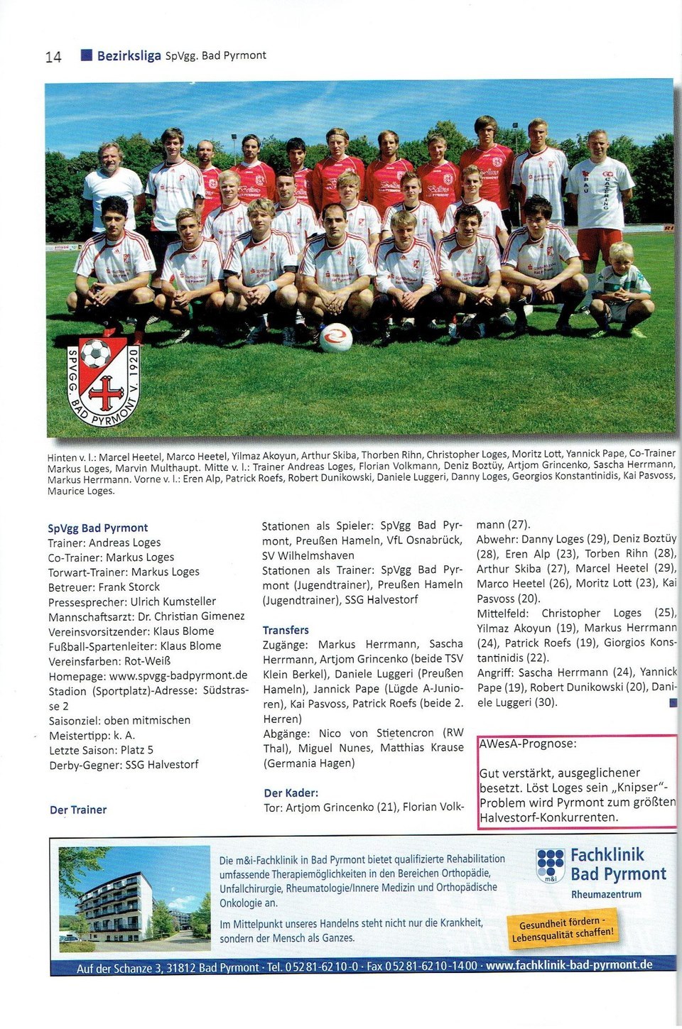 SpVgg Bad Pyrmont Bezirksliga 200910