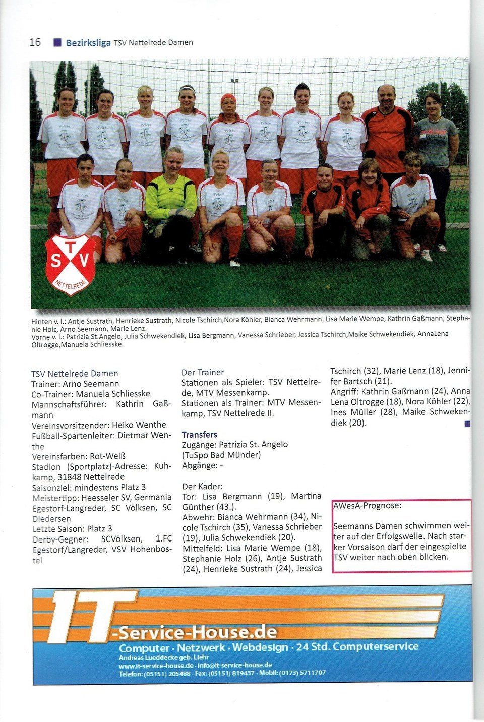 TSV Nettelrede Frauen Bezirksliga 200910