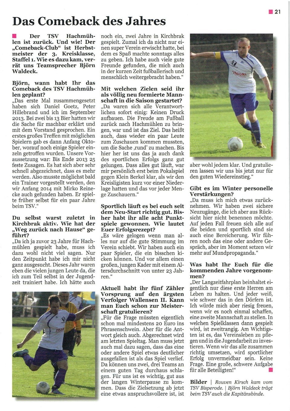 TSV Hachmühlen 2014 Printmagazin