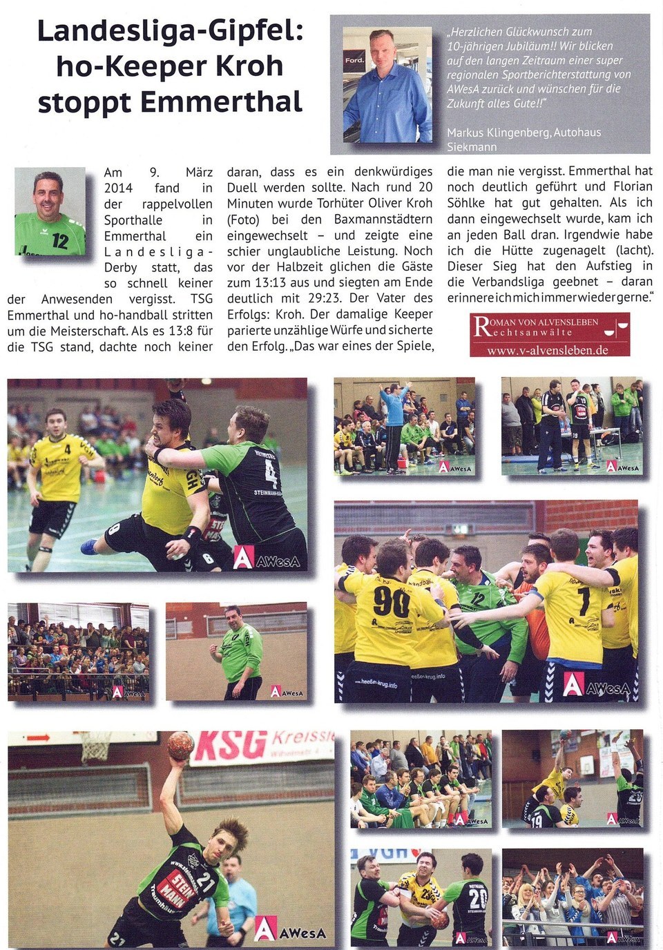Landesliga Gipfel Emmerthal ho handball 2014