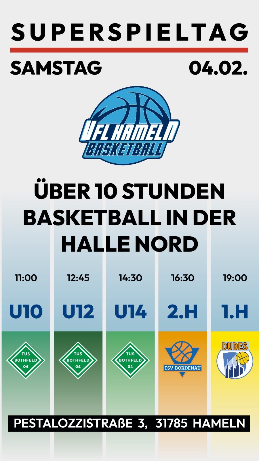 Superspieltag Basketball Ankündigung Flyer VfL Hameln