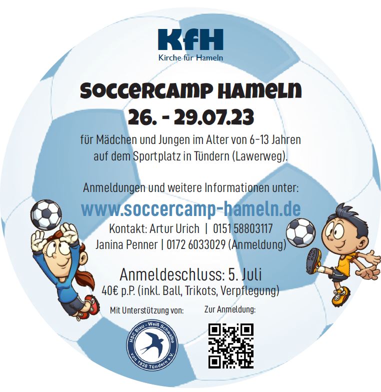 Soccercamp Hameln Plakat Infos