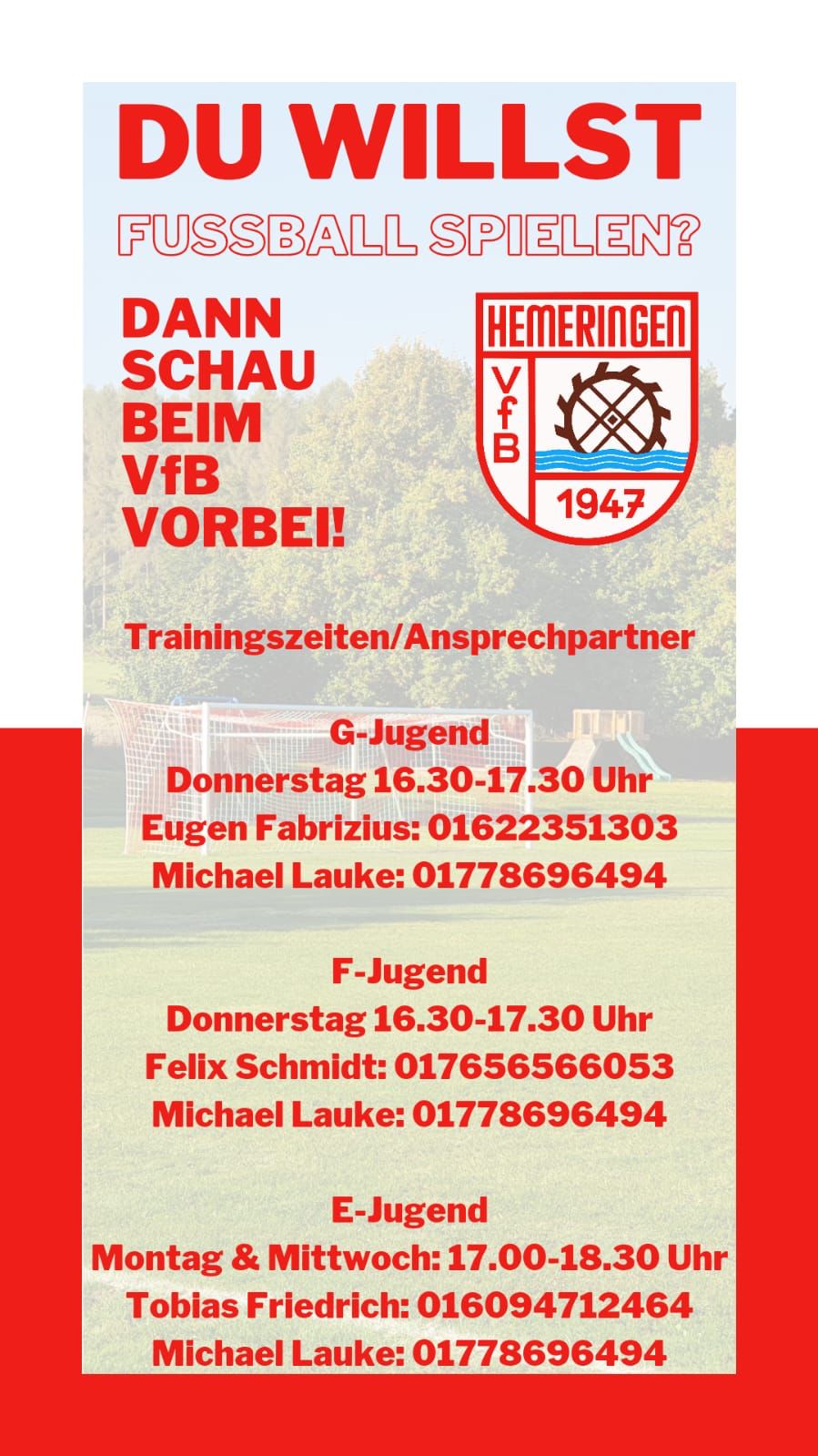 VfB Hemeringen Jugend Trainingszeiten