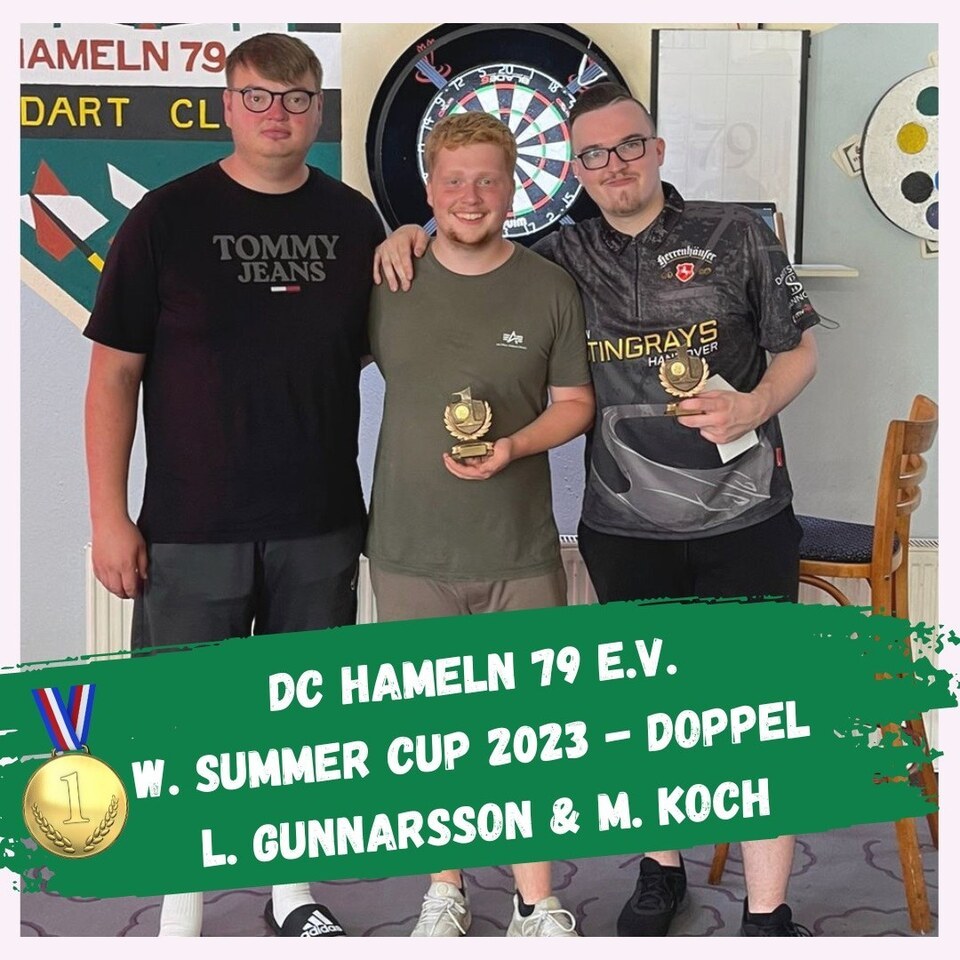 Summer Cup Doppel DC Hameln 79 Darts Siegerfoto