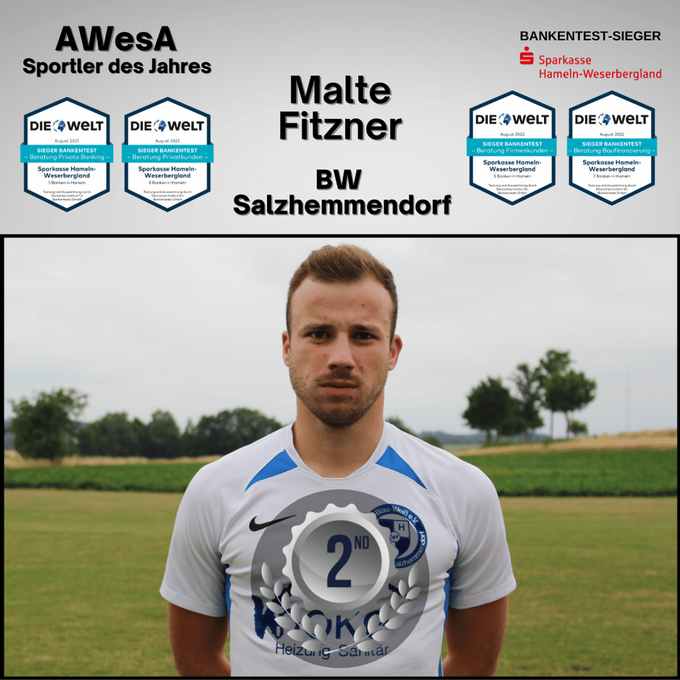 Malte Fitzner BW Salzhemmendorf  Silber Sportler des Jahres