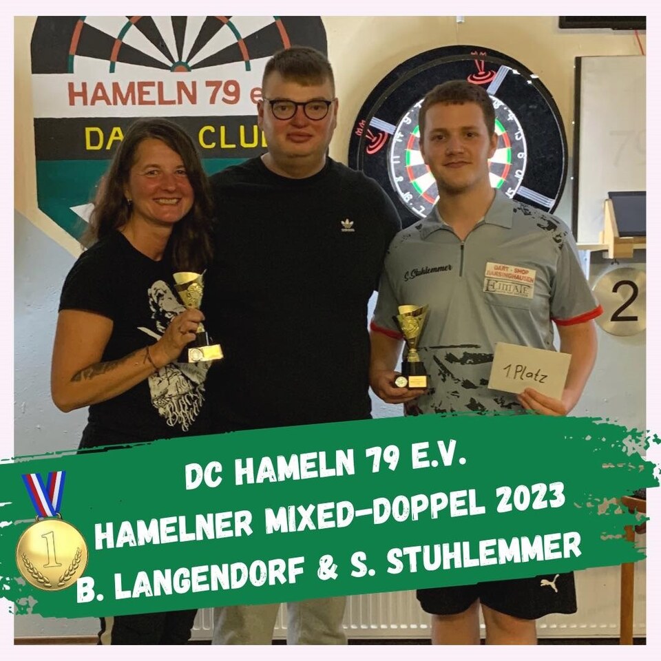 DC Hameln 79 Mixed Doppel 2023 Siegerfoto Langendorf Stuhlemmer