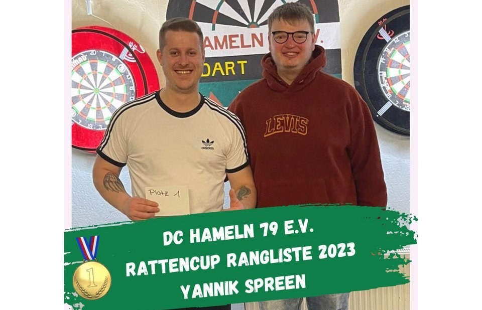 Yannik Spreen Jahressieger Rattencup Darts DC Hameln 79