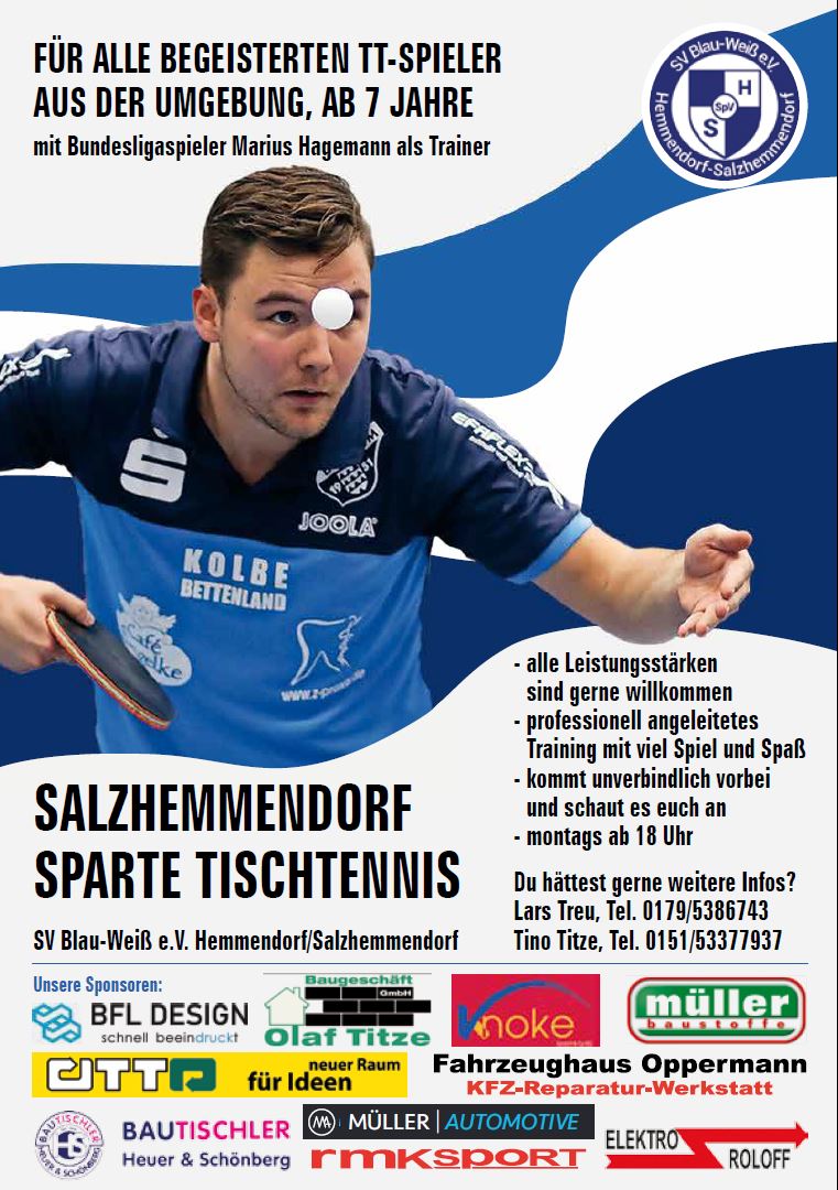 BW Salzhemmendorf Plakat Tischtennis