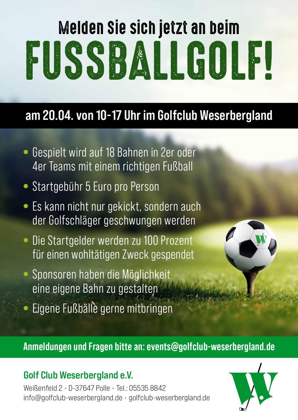 Fussballgolf Golfclub Weserbergland Flyer