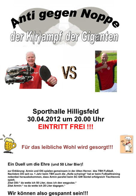 Armin Busch vs Oliver Henze - TB Hilligsfeld  Plakat