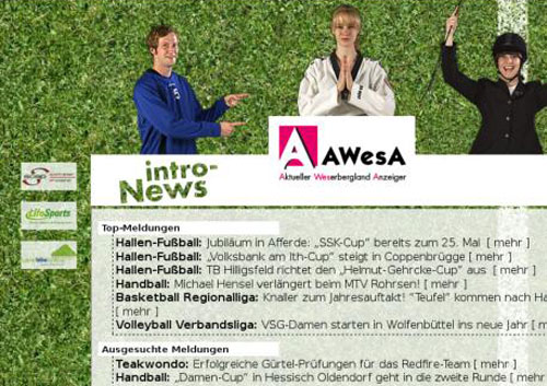 Screenshot AWesA-Seite 2009