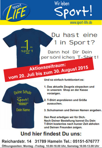 SportLife Aktion 1 in Sport 2015 Plakat AWesA