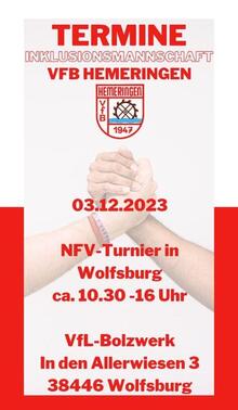 VfB Hemeringen Inklusionsfussball Flyer Turnerankuendigung