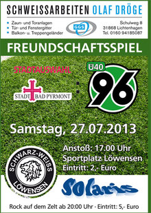 Sportwoche SW Loewensen Plakat Hannover 96 Stadtauswahl Bad Pyrmont